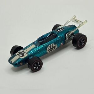 Redline Hot Wheels Indy Eagle Aqua Black Interior 1969 Hong Kong GUC